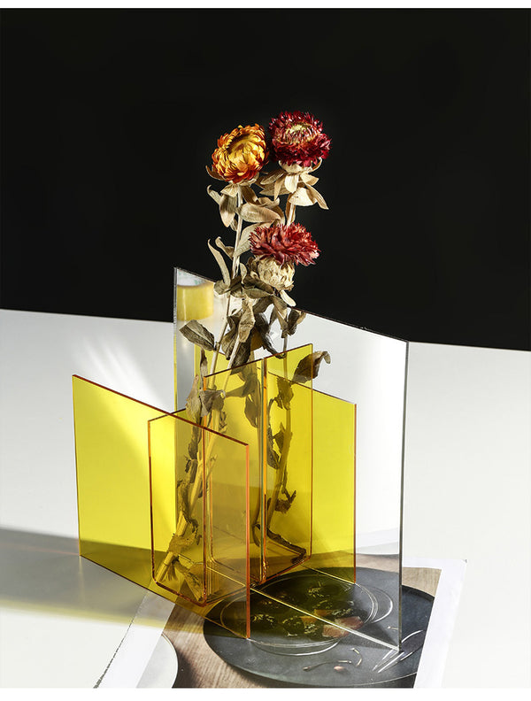 Cubic Yellow Vase