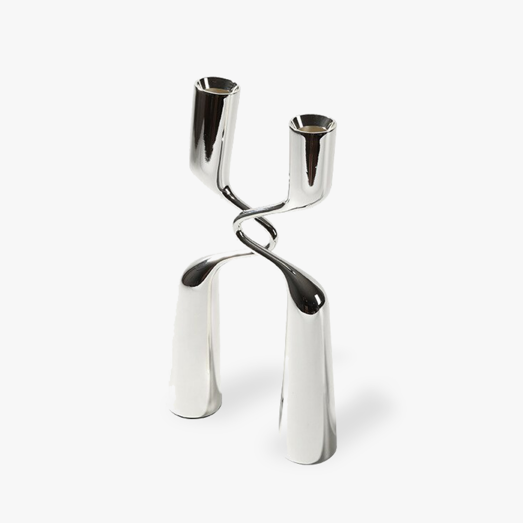 Twisted Chrome Candle Holders