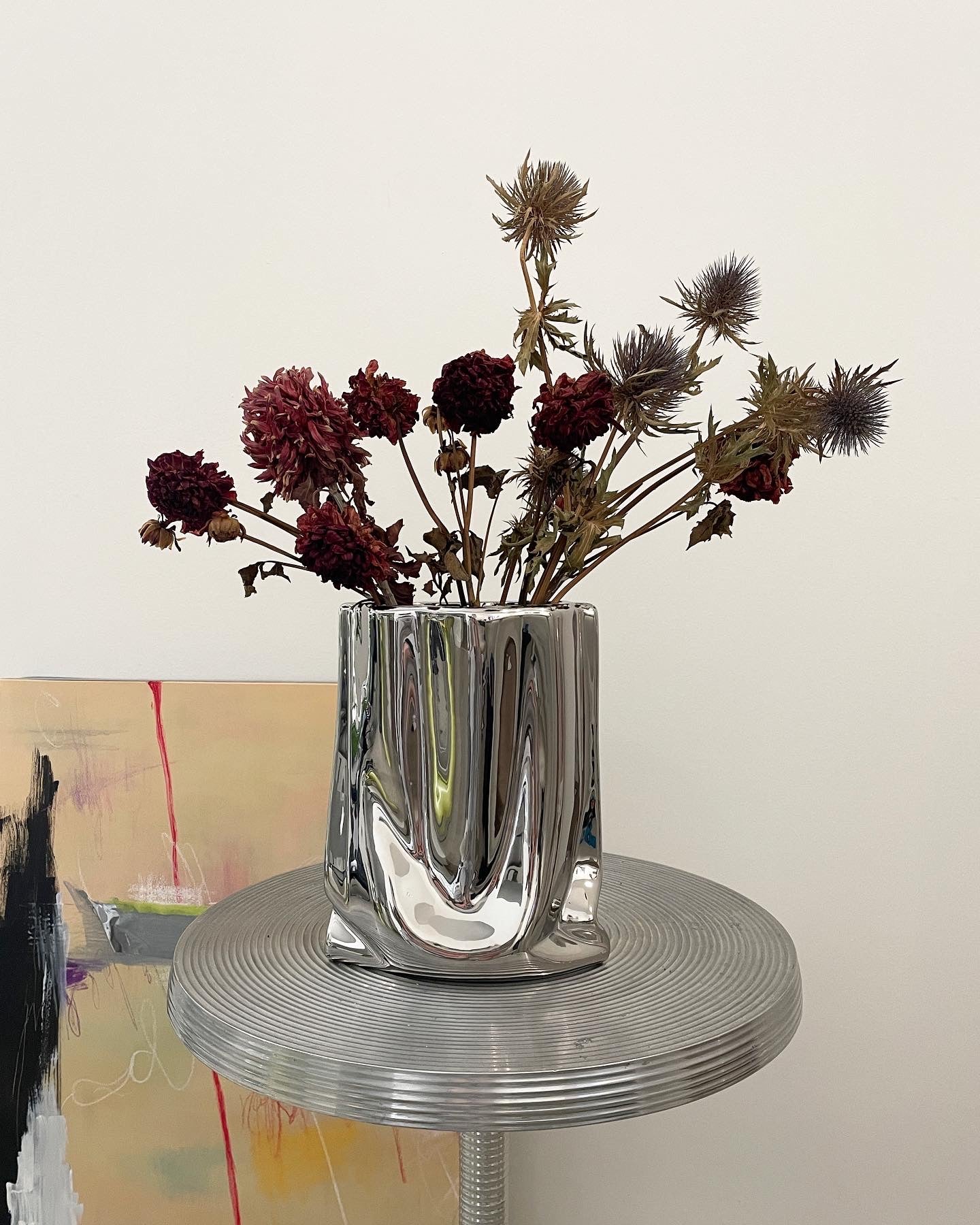 Abstract Chrome Vase