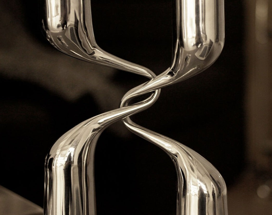 Twisted Chrome Candle Holders