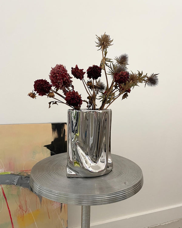 Abstract Chrome Vase